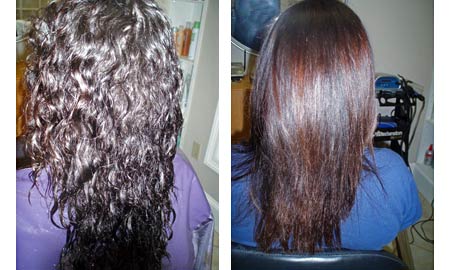 Before and After. Brazilian Blowout Hair Relaxer - Befor and After Pictures
